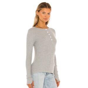 Michael Lauren Light Gray Vance Henley Long Sleeve Top. Size Large.